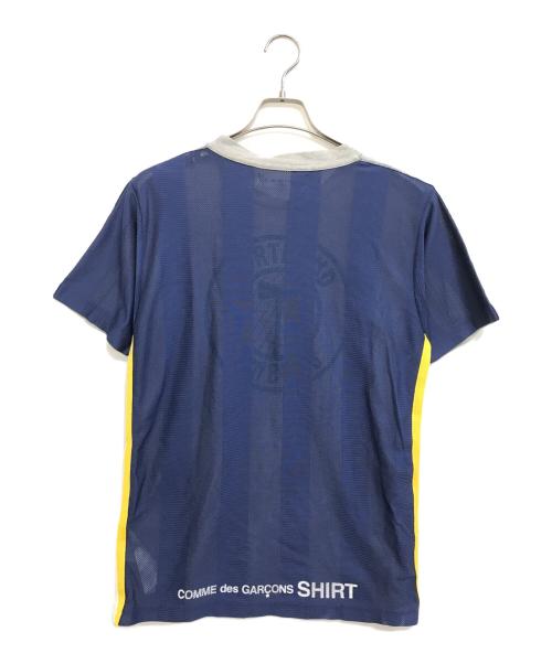 COMME des GARCONS SHIRT（コムデギャルソンシャツ）COMME des GARCONS SHIRT (コムデギャルソンシャツ) リバーシブル切替Tシャツ グレー×ブルー サイズ:Lの古着・服飾アイテム