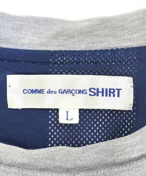 COMME des GARCONS SHIRT（コムデギャルソンシャツ）COMME des GARCONS SHIRT (コムデギャルソンシャツ) リバーシブル切替Tシャツ グレー×ブルー サイズ:Lの古着・服飾アイテム