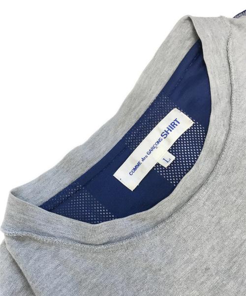 COMME des GARCONS SHIRT（コムデギャルソンシャツ）COMME des GARCONS SHIRT (コムデギャルソンシャツ) リバーシブル切替Tシャツ グレー×ブルー サイズ:Lの古着・服飾アイテム