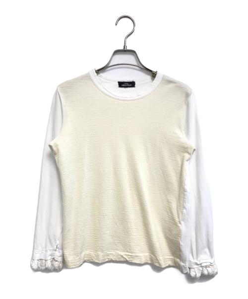 tricot COMME des GARCONS（トリココムデギャルソン）tricot COMME des GARCONS (トリココムデギャルソン) 異素材切替カットソー ホワイト サイズ:Sの古着・服飾アイテム
