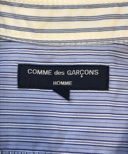 COMME des GARCONS HOMME（コムデギャルソン オム）COMME des GARCONS HOMME (コムデギャルソン オム) 切替ストライプシャツ ブルー サイズ:Ⅼの古着・服飾アイテム