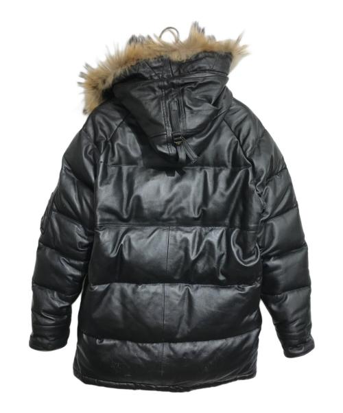 AVIREX（アヴィレックス）AVIREX (アヴィレックス) N-3B レザーダウンジャケット ブラック サイズ:XLの古着・服飾アイテム
