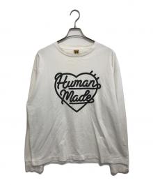 HUMAN MADE（ヒューマンメイド）の古着「ハートプリントロゴカットソー」｜ホワイト
