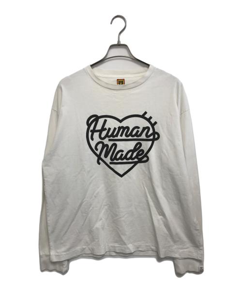 HUMAN MADE（ヒューマンメイド）HUMAN MADE (ヒューマンメイド) ハートプリントロゴカットソー ホワイト サイズ:XXLの古着・服飾アイテム