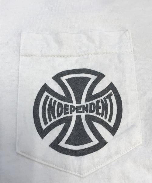 INDEPENDENT（インディペンデント）INDEPENDENT (インディペンデント) ポケットTシャツ ホワイト サイズ:Mの古着・服飾アイテム