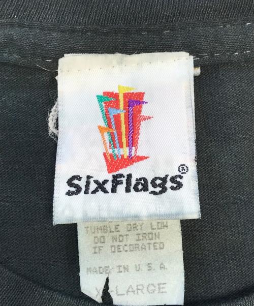 SixFlags（シックスフラッグ）SIXFLAGS (シックスフラッグ) キャラクターTシャツ ブラック サイズ:XLの古着・服飾アイテム