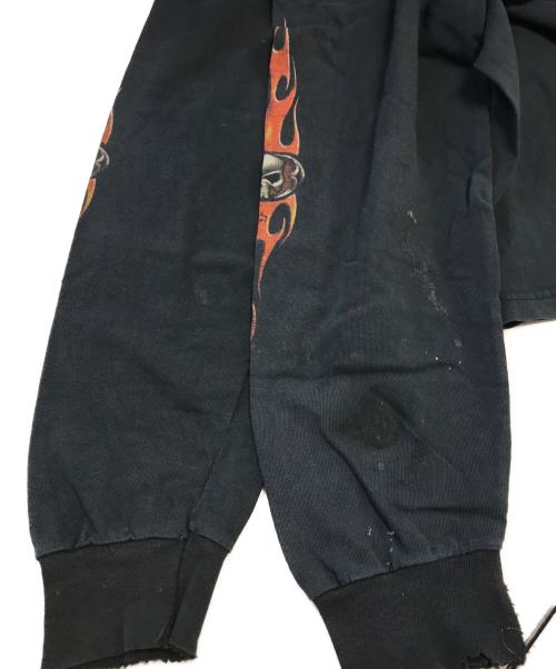 HARLEY-DAVIDSON（ハーレーダビッドソン）HARLEY-DAVIDSON (ハーレーダビッドソン) 袖プリロングスリーブカットソー ブラック サイズ:XLの古着・服飾アイテム