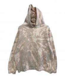 stussy（ステューシー）の古着「ダイダイ染めプリントパーカー」｜ピンク