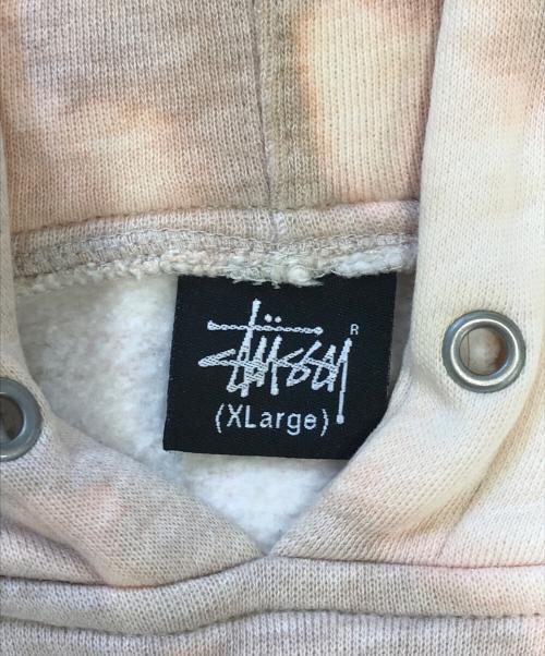 stussy（ステューシー）stussy (ステューシー) ダイダイ染めプリントパーカー ピンク サイズ:XLの古着・服飾アイテム