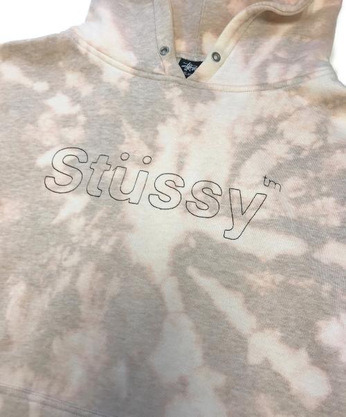stussy（ステューシー）stussy (ステューシー) ダイダイ染めプリントパーカー ピンク サイズ:XLの古着・服飾アイテム