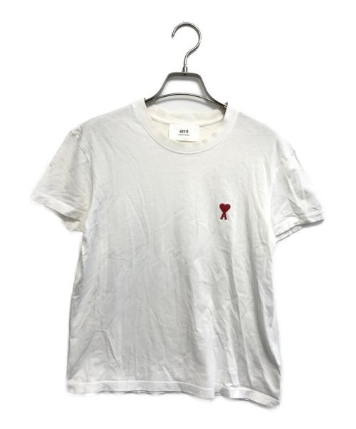 AMI PARIS（アミ パリス）AMI PARIS (アミ パリス) ロゴ刺繍Tシャツ ホワイト サイズ:XSの古着・服飾アイテム