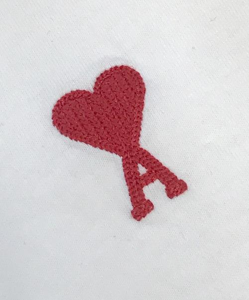 AMI PARIS（アミ パリス）AMI PARIS (アミ パリス) ロゴ刺繍Tシャツ ホワイト サイズ:XSの古着・服飾アイテム