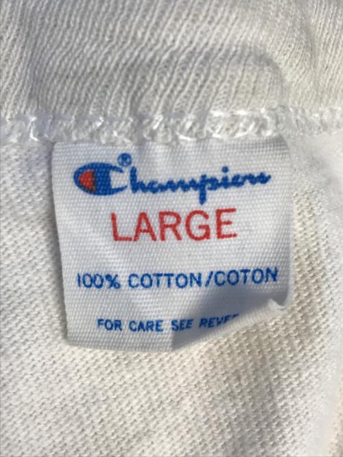 Champion（チャンピオン）Champion (チャンピオン) 染込みプリントカットソー アイボリー サイズ:Ⅼの古着・服飾アイテム