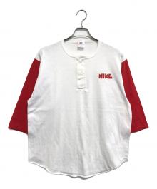 NIKE（ナイキ）の古着「ヘンリーネックカットソー」｜ホワイト×レッド