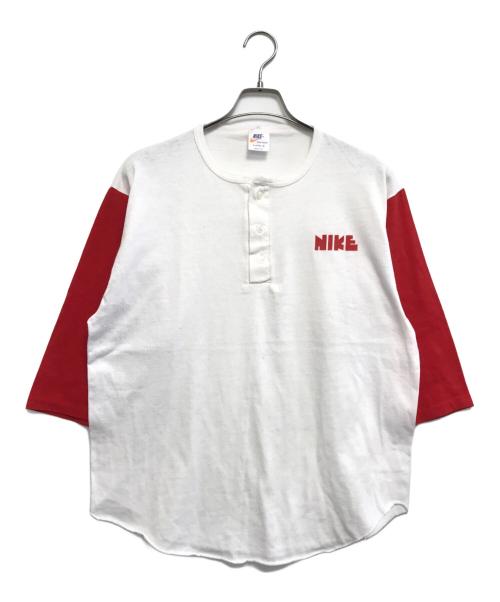 NIKE（ナイキ）NIKE (ナイキ) ヘンリーネックカットソー ホワイト×レッド サイズ:Lの古着・服飾アイテム