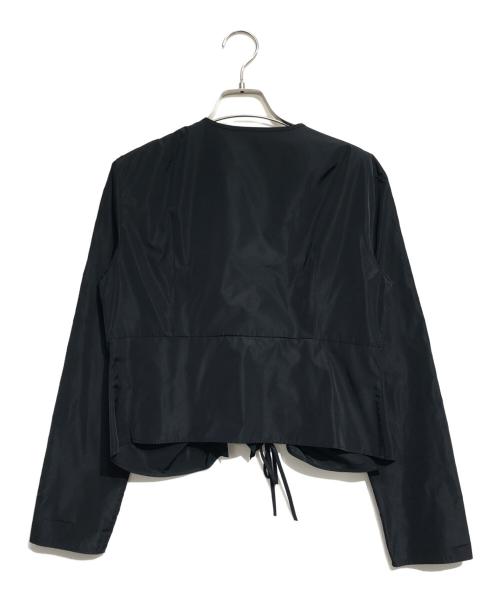 BACCA（バッカ）BACCA (バッカ) ポリエステルタフタ ギャザードブラウス ブラック サイズ:38の古着・服飾アイテム