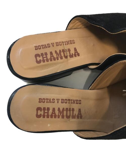 CHAMULA（チャムラ）CHAMULA (チャムラ) スウェードミュール ブラック サイズ:26.5の古着・服飾アイテム