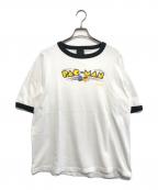 CHANGESチェンジズ）の古着「00s PAC-MAN(パックマン) キャラクターリンガーTシャツ」｜ホワイト