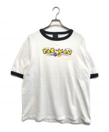 CHANGES（チェンジズ）の古着「00s PAC-MAN(パックマン) キャラクターリンガーTシャツ」｜ホワイト
