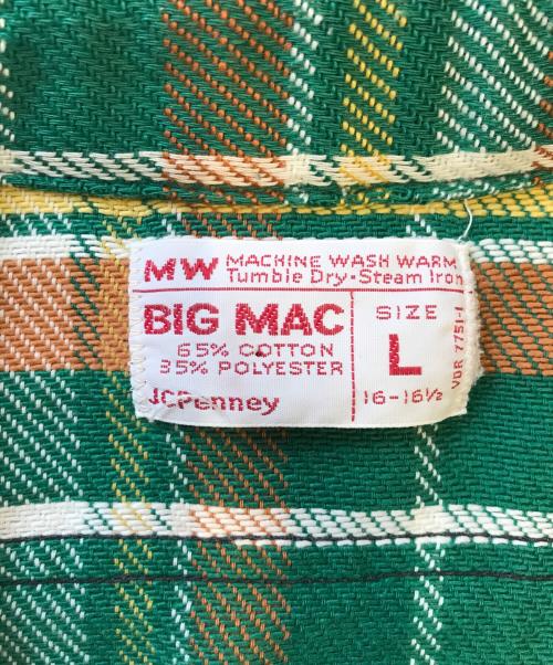 big mac（ビッグマック）big mac (ビッグマック) ヘビーチェックネルシャツ グリーン サイズ:Lの古着・服飾アイテム