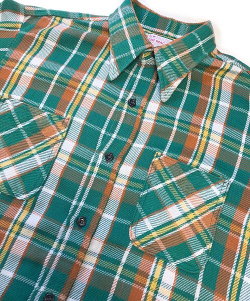big mac（ビッグマック）big mac (ビッグマック) ヘビーチェックネルシャツ グリーン サイズ:Lの古着・服飾アイテム