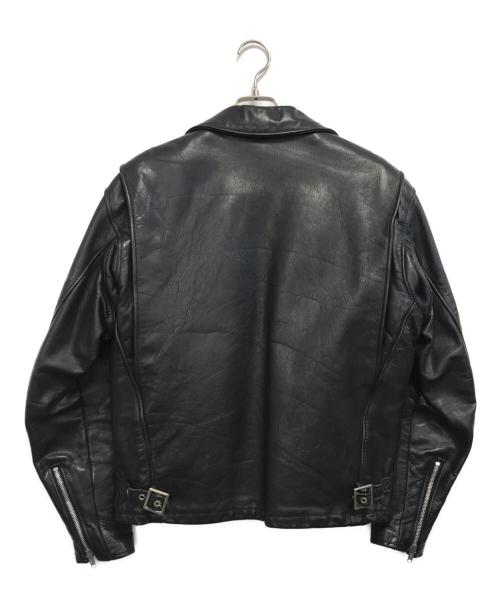 Schott（ショット）Schott (ショット) 襟付きシングルライダースジャケット ブラック サイズ:40の古着・服飾アイテム