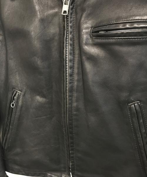 Schott（ショット）Schott (ショット) 襟付きシングルライダースジャケット ブラック サイズ:40の古着・服飾アイテム
