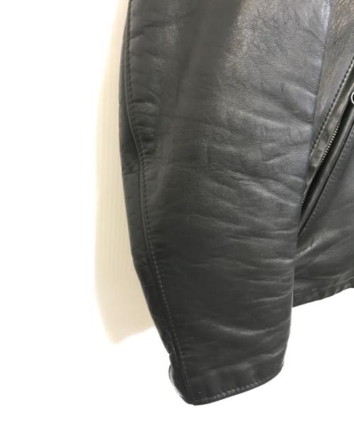 Schott（ショット）Schott (ショット) 襟付きシングルライダースジャケット ブラック サイズ:40の古着・服飾アイテム