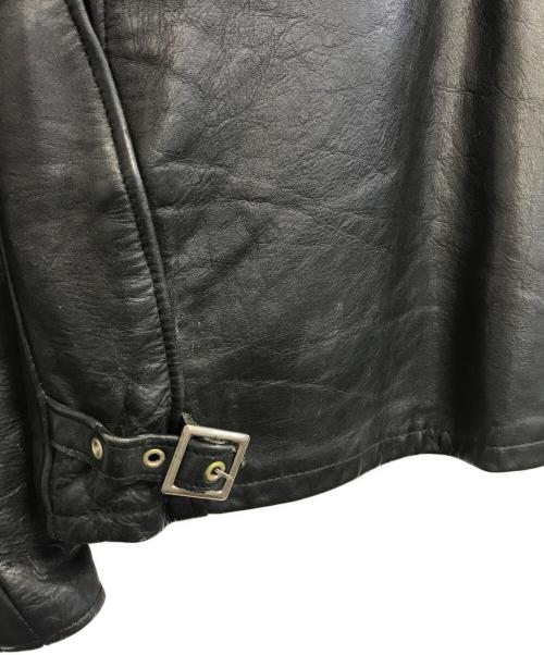 Schott（ショット）Schott (ショット) 襟付きシングルライダースジャケット ブラック サイズ:40の古着・服飾アイテム