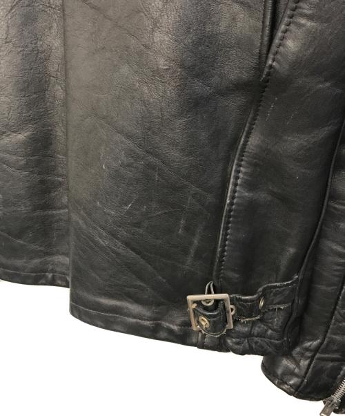 Schott（ショット）Schott (ショット) 襟付きシングルライダースジャケット ブラック サイズ:40の古着・服飾アイテム