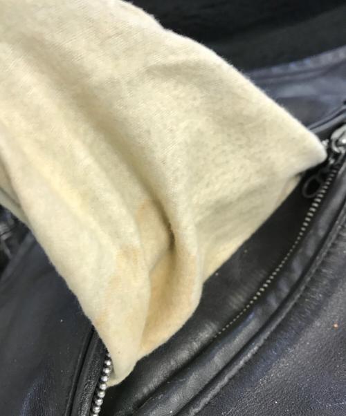 Schott（ショット）Schott (ショット) 襟付きシングルライダースジャケット ブラック サイズ:40の古着・服飾アイテム