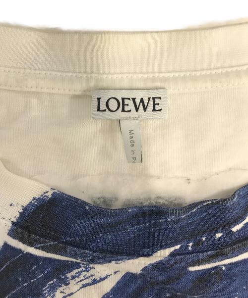 LOEWE（ロエベ）LOEWE (ロエベ) プリントTシャツ ホワイト×ネイビー サイズ:Mの古着・服飾アイテム