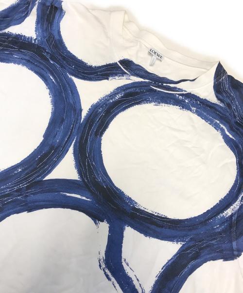 LOEWE（ロエベ）LOEWE (ロエベ) プリントTシャツ ホワイト×ネイビー サイズ:Mの古着・服飾アイテム