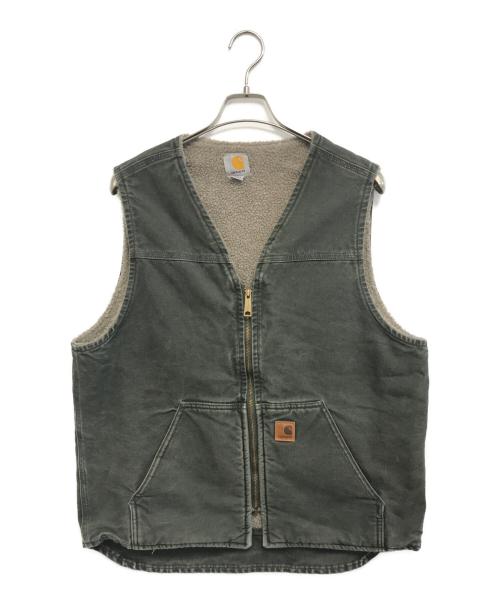 CarHartt（カーハート）CarHartt (カーハート) 裏ボアダックベスト モスグリーン サイズ:Lの古着・服飾アイテム