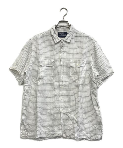 POLO RALPH LAUREN（ポロ・ラルフローレン）POLO RALPH LAUREN (ポロ・ラルフローレン) ピンチェックオープンカラーシャツ ホワイト サイズ:Lの古着・服飾アイテム