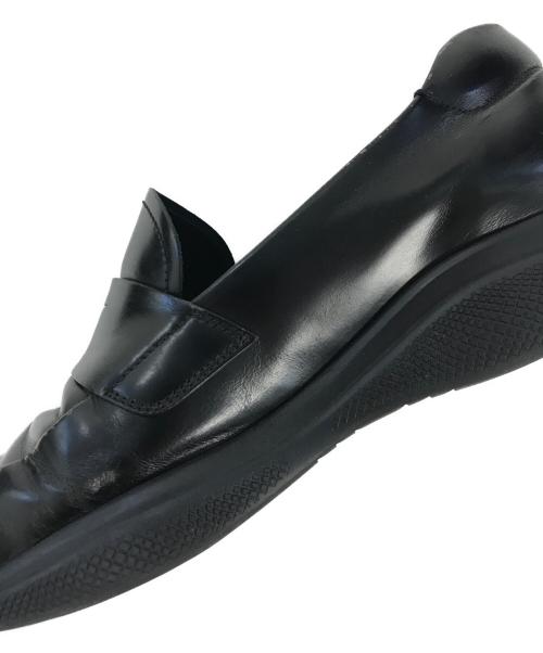 PRADA SPORTS（プラダスポーツ）PRADA SPORTS (プラダスポーツ) Brushed Leather Sport Loafers ブラック サイズ:6の古着・服飾アイテム