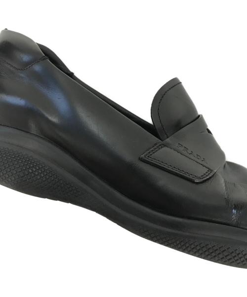 PRADA SPORTS（プラダスポーツ）PRADA SPORTS (プラダスポーツ) Brushed Leather Sport Loafers ブラック サイズ:6の古着・服飾アイテム