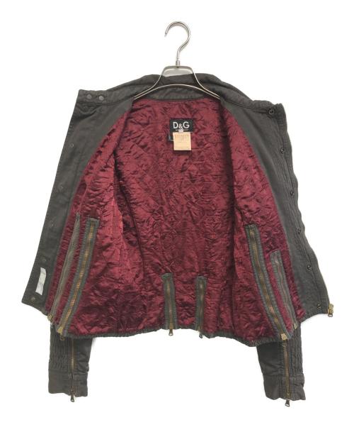 DOLCE & GABBANA（ドルチェ＆ガッバーナ）DOLCE & GABBANA (ドルチェ＆ガッバーナ) 多重ジップジャケット オリーブ サイズ:Sの古着・服飾アイテム