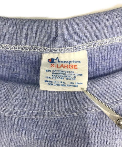 Champion（チャンピオン）Champion (チャンピオン) プリントTシャツ スカイブルー サイズ:X‐LARGEの古着・服飾アイテム