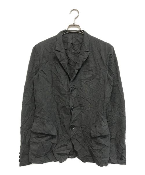 Yohji Yamamoto pour homme（ヨウジヤマモト プールオム）Yohji Yamamoto pour homme (ヨウジヤマモト プールオム) シワ加工テーラードジャケット グレー サイズ:SIZE 2の古着・服飾アイテム