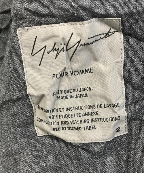 Yohji Yamamoto pour homme（ヨウジヤマモト プールオム）Yohji Yamamoto pour homme (ヨウジヤマモト プールオム) シワ加工テーラードジャケット グレー サイズ:SIZE 2の古着・服飾アイテム