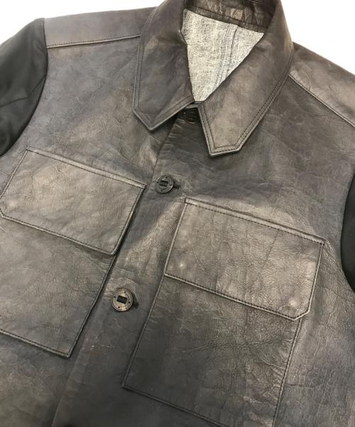 DEVOA（デヴォア）DEVOA (デヴォア) 異素材切替レザージャケット ブラック サイズ:SIZE1の古着・服飾アイテム