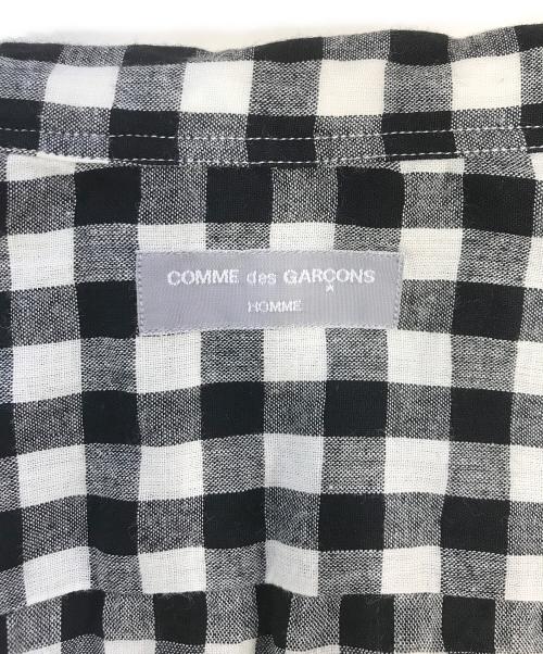 COMME des GARCONS HOMME（コムデギャルソン オム）COMME des GARCONS HOMME (コムデギャルソン オム) 開襟切替チェックシャツ ブラック×レッド サイズ:表記なしの古着・服飾アイテム