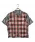 COMME des GARCONS HOMME（コムデギャルソン オム）の古着「開襟切替チェックシャツ」｜ブラック×レッド