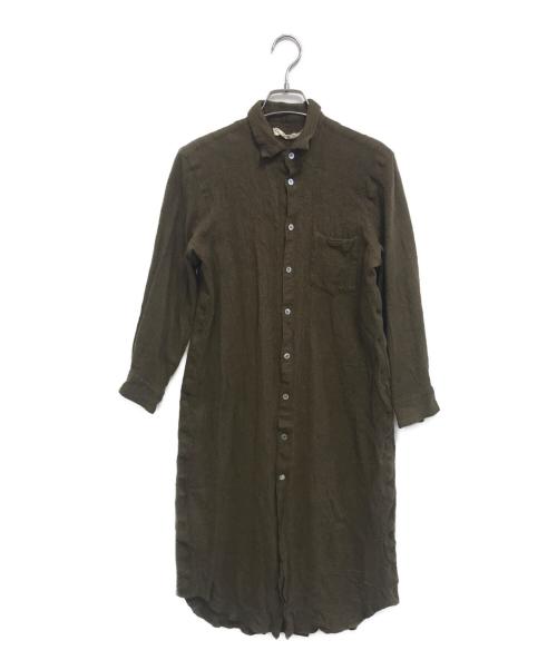 COMME des GARCONS（コムデギャルソン）COMME des GARCONS (コムデギャルソン) 縮絨シャツワンピース ブラウン サイズ:Sの古着・服飾アイテム