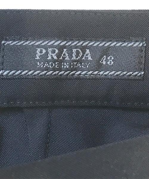 PRADA（プラダ）PRADA (プラダ) レザーベルト付パンツ ブラック サイズ:48の古着・服飾アイテム