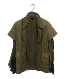 COMME des GARCONS（コムデギャルソン）の古着「フリルドッキングジャケット」｜グリーン