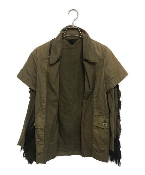 COMME des GARCONS（コムデギャルソン）COMME des GARCONS (コムデギャルソン) フリルドッキングジャケット グリーン サイズ:Mの古着・服飾アイテム