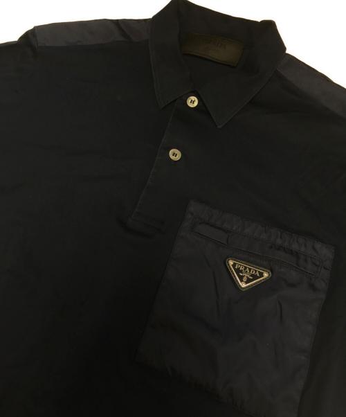 PRADA（プラダ）PRADA (プラダ) トライアングルロゴ ポロシャツ ネイビー サイズ:Mの古着・服飾アイテム