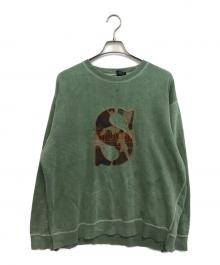 stussy（ステューシー）の古着「カモフラロゴスウェット」｜グリーン